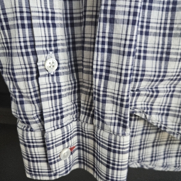 Bespoken Mens Blue White Plaid Button Down Shirt Sz Large - Picture 3 of 10